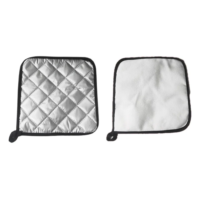 Sublimation blank Linen Fabric pot holder polyester surface mat pad heat insulation mats Heat-resistant Mitt Double