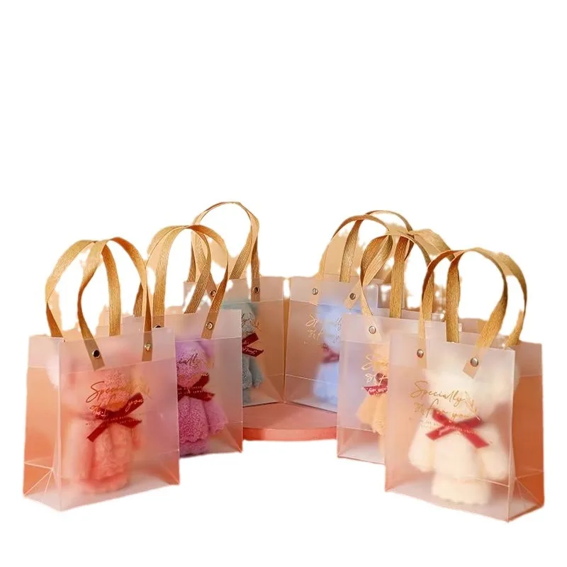 Coral velvet bear towel with hand gift box wedding shop activity opening gift towel printing logo wholesale