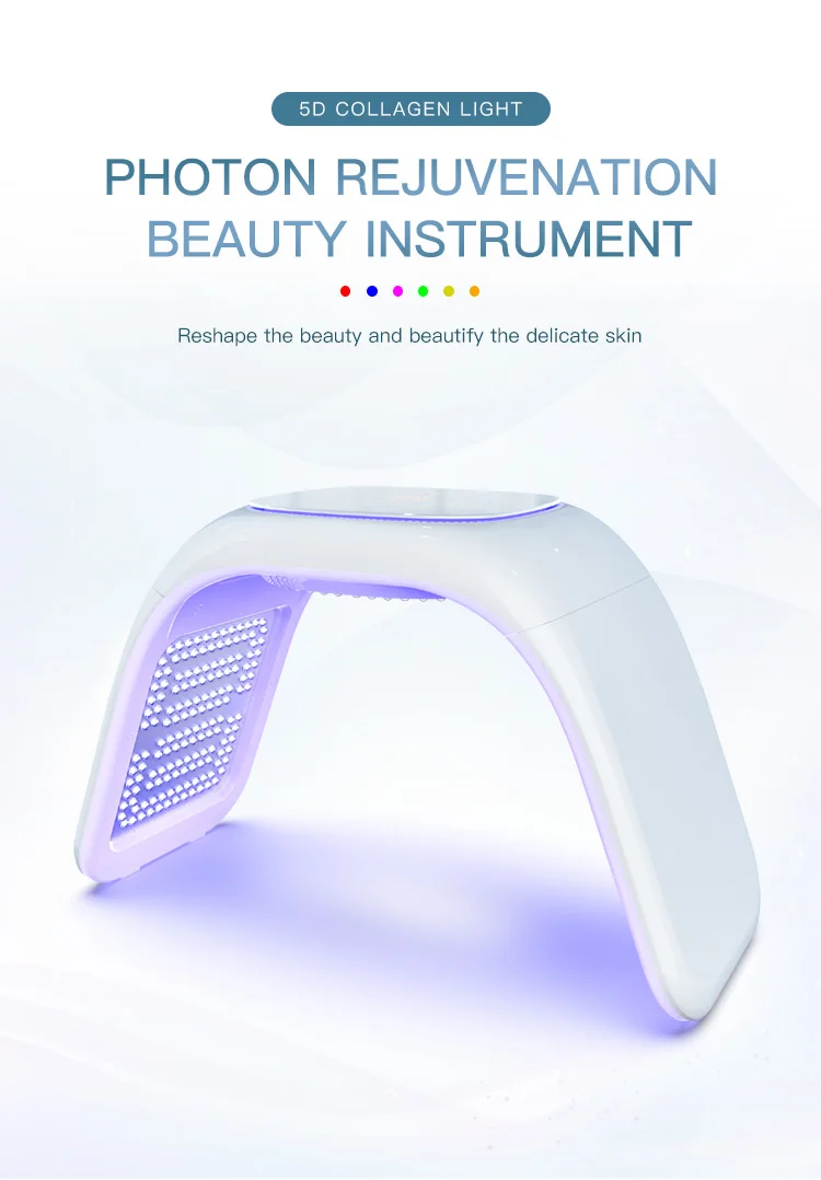Home use 5D Collagen red light therapy UV led light for coffee skin facial SPA anti-aging red light therapy device