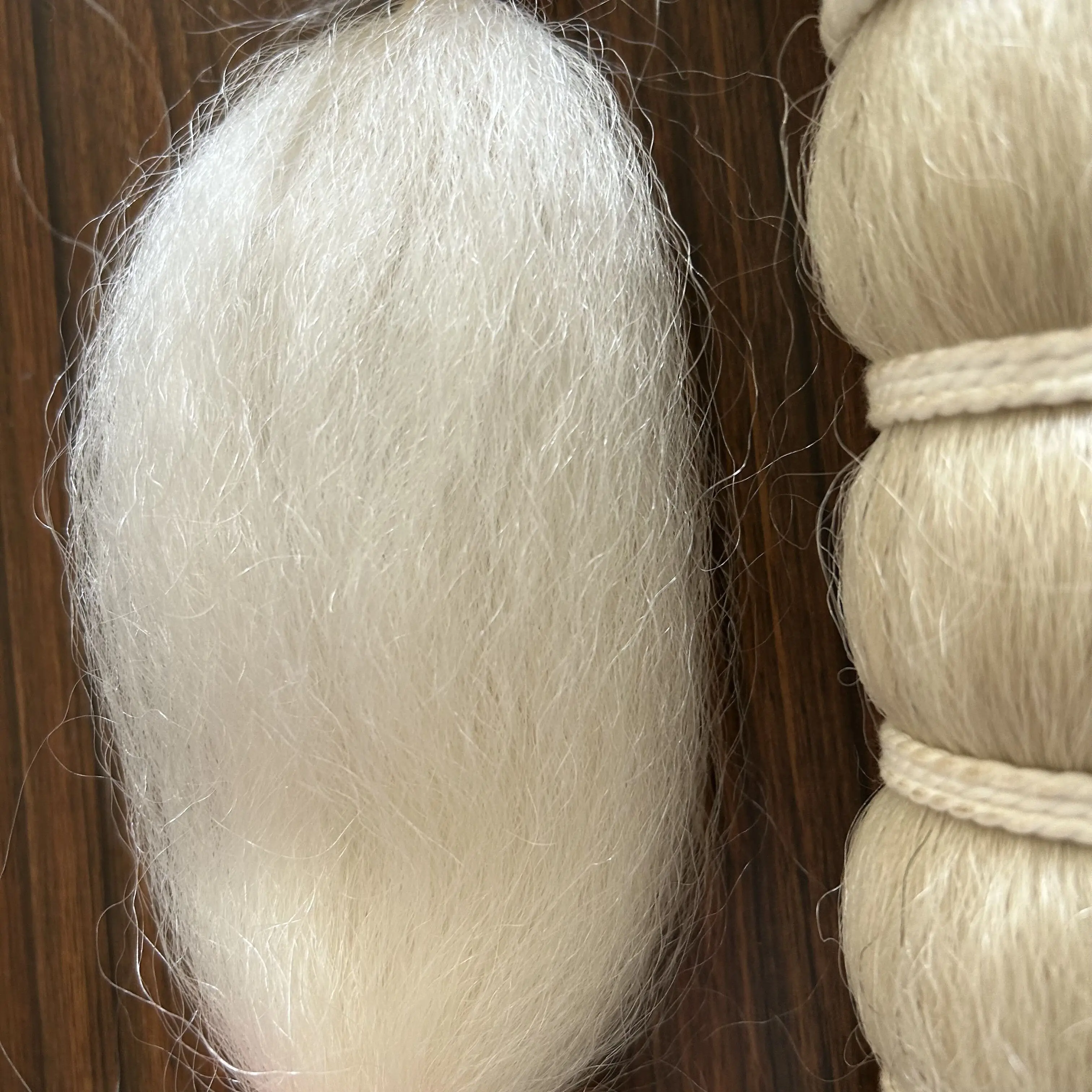 christmas Santa wig and beard yak hair bleached white hair customer wig