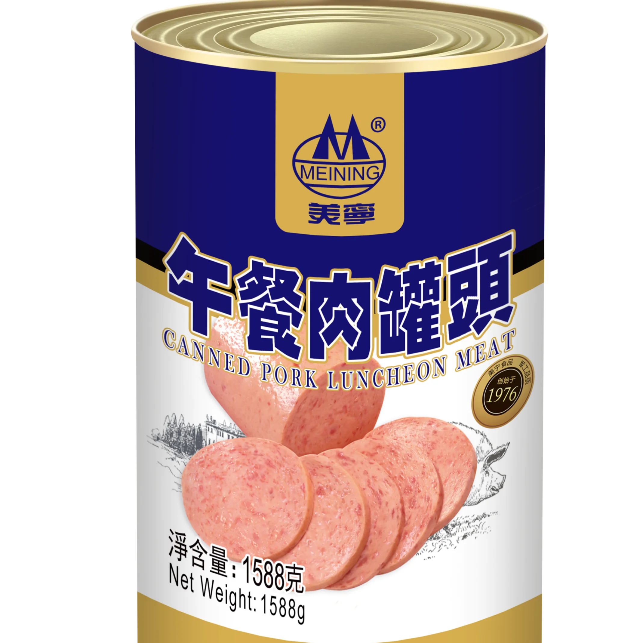 big size 1588g Pork Luncheon Meat Canned meat Canned luncheon meat Sold to Hongkong