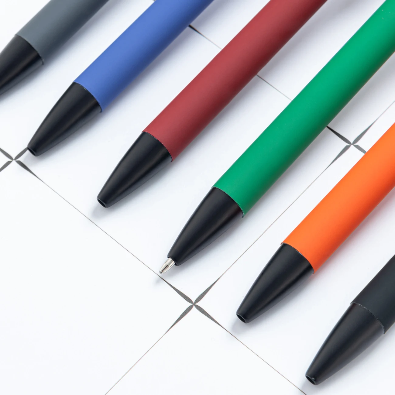 Soft touch matte rubber coated metal pen with custom logo
