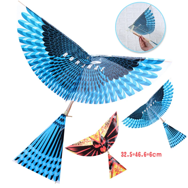 Handmade Bionic Air Plane Diy Elastic Rubber Band Power Flying Birds Model Kites Kids Outdoor Toys For Children Assembly Gifts