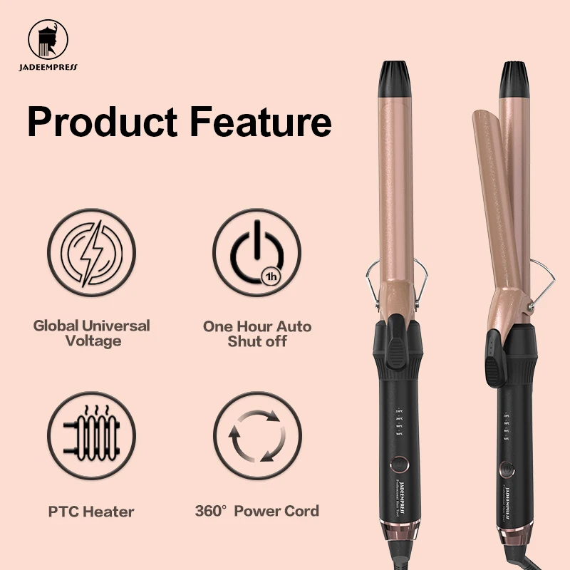 Professional Household Ceramic Coating Hair Curler with LED Temperature Display OEM Curling Iron Private Label