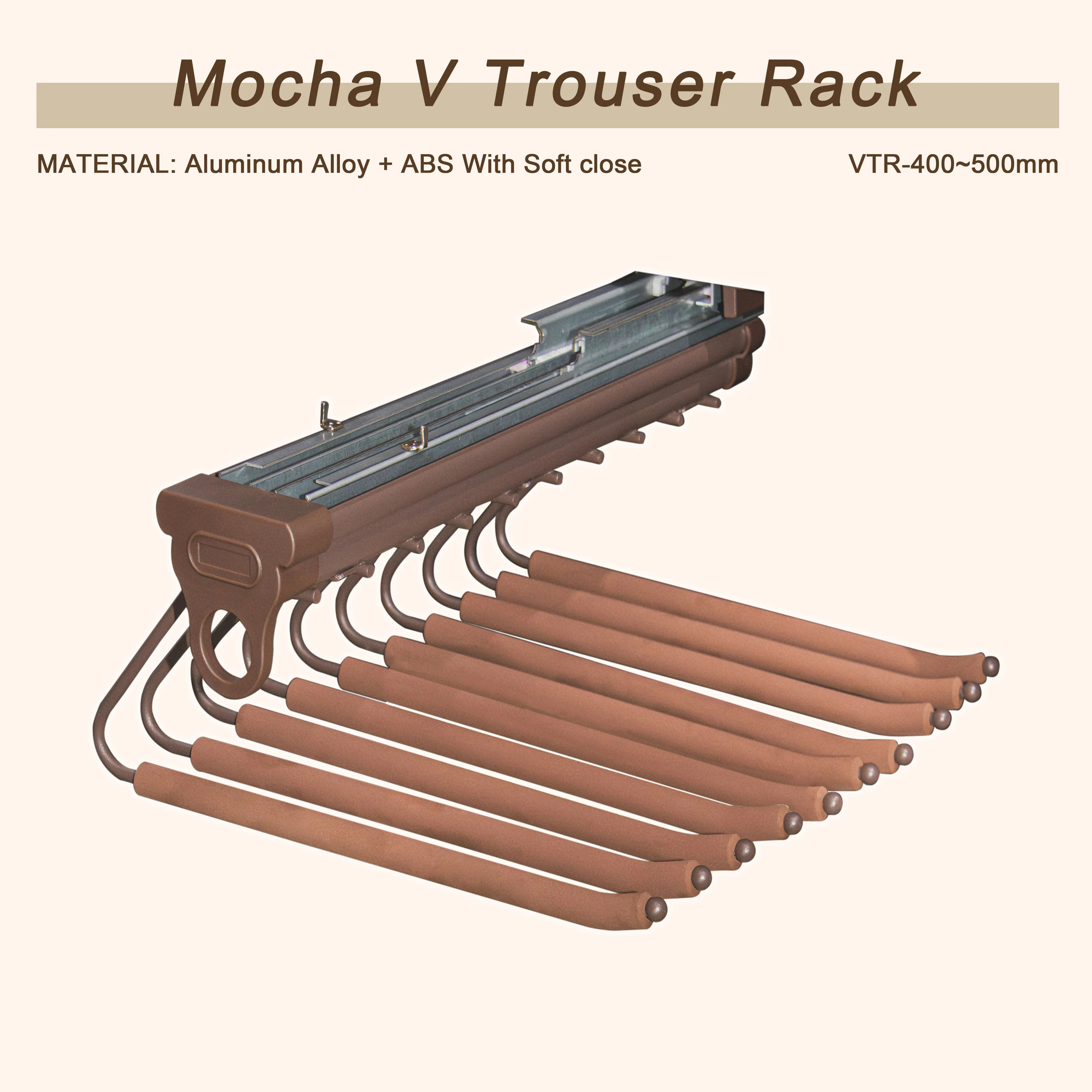 Closet Storage Essentials Rail Hanging Organizer Shelves Metal Magic Wardrobe Cloth Hanger Hook Non-slip Mocha V Trousers Rack