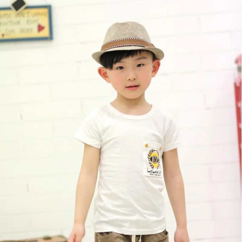 Kids Straw Beach Hats Ladies Summer Fedora Hat Men Jazz Sun Hat Parent-Child
