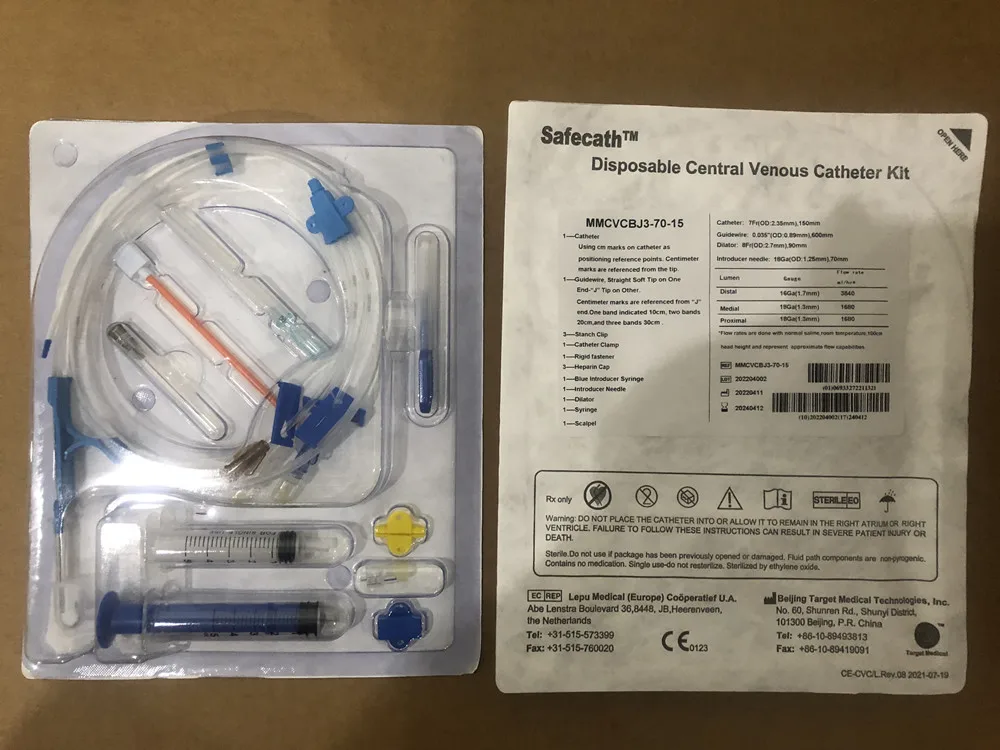 Hot Sale Disposable Central Venous Catheter Kit Single,Double,Triple Lumen CVC Kit