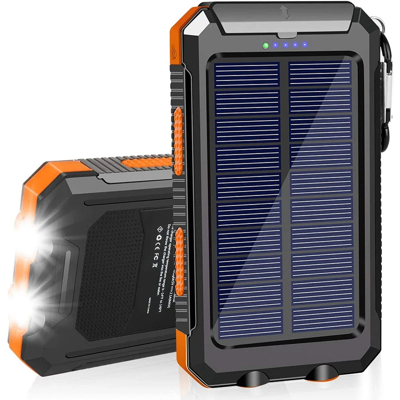 Drop Ship Solar Charger 20000 mAh Solar Power Bank Portable Charger with Dual 5V USB Port For Outdoor Trip