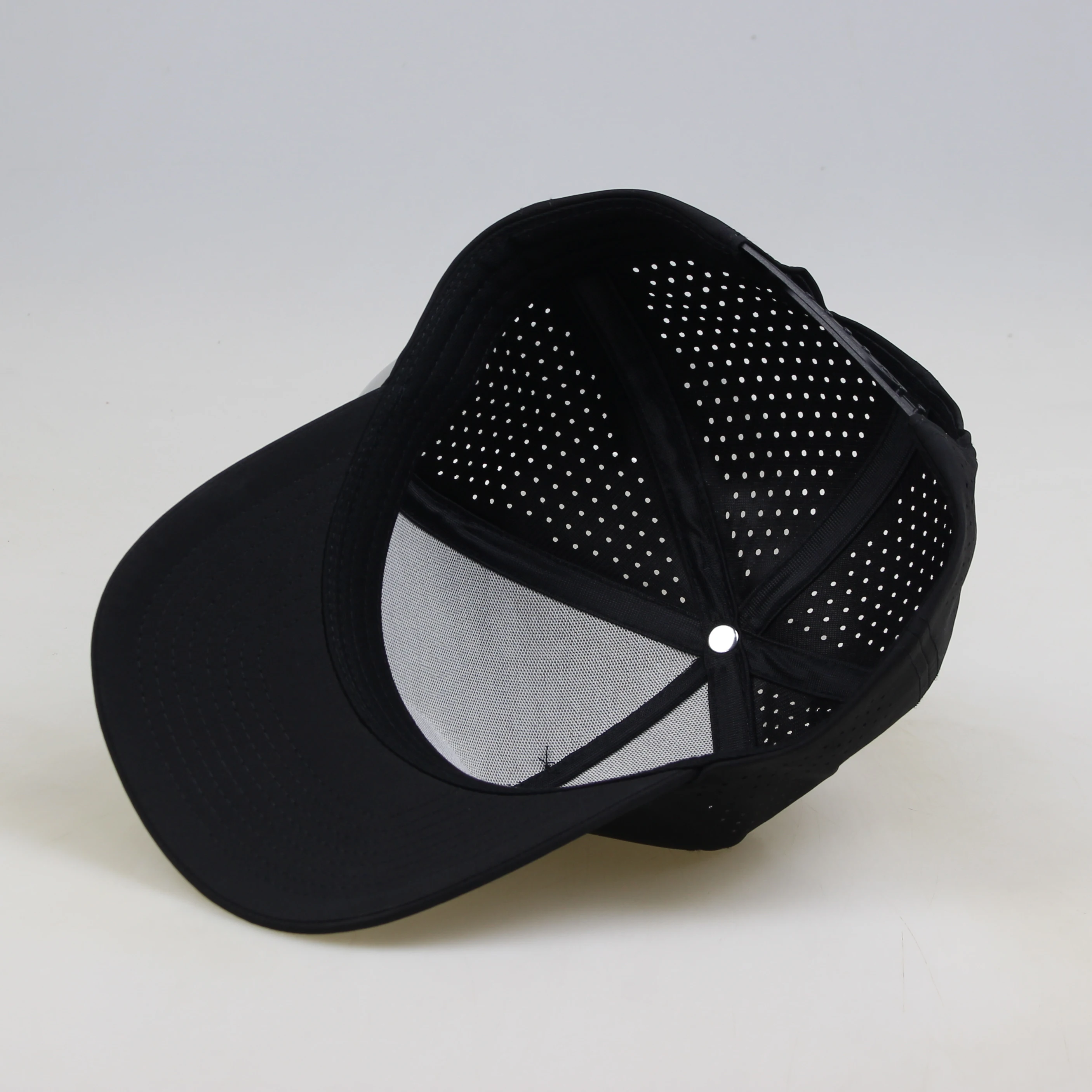 OEM 5 Panel Laser Cut Holes Quick Dry Men Surf  Style Cap Hats, Waterproof Performance Men Sports Baseball Cap Dad Hat