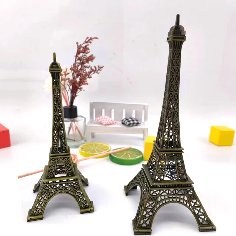 Wholesale Dwarf Zinc Alloy Souvenir Gift Metal Figurine Eiffel Tower Figurines Desk Ornament