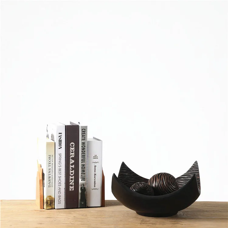 Creative high quality design craft resin art crafts golden home decoration tray with ball