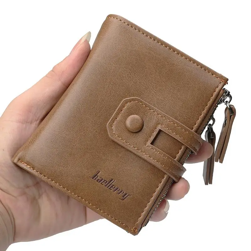  2021 baellerry hot selling zipper men pu leather wallet card