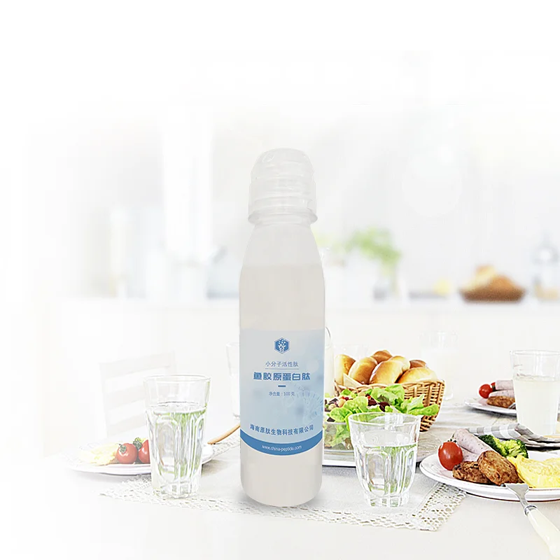 Private Label Organic Protein Powder Hydrolyzed Fish Collagen peptide pure powder 100g In Bottle  for Woman beauty anti-aging