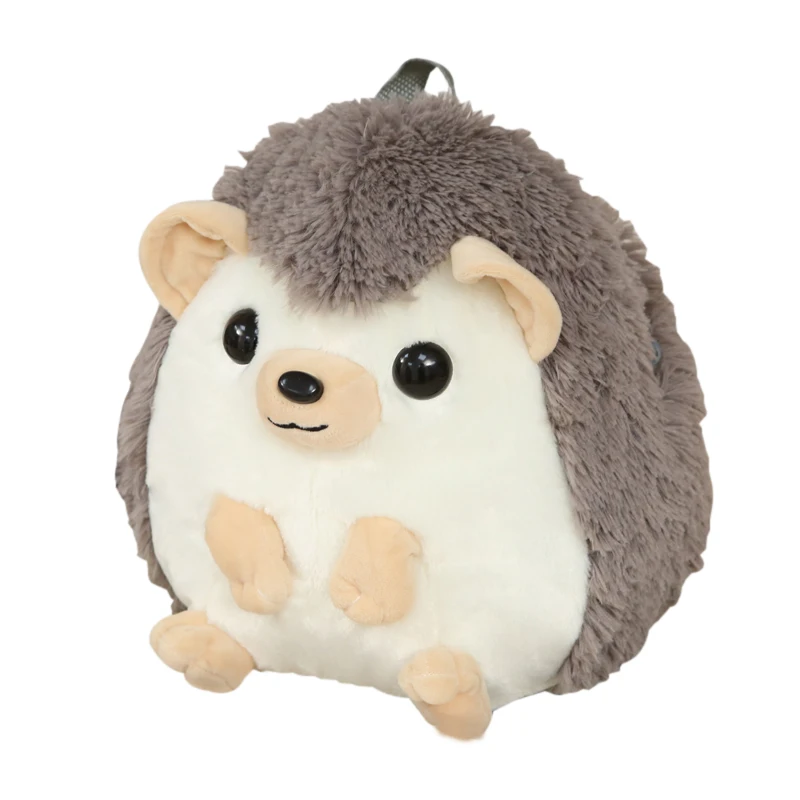 Factory Supply Boutique Custom Made Plush schoolbag Creative Small Hedgehog Stuffed Plush Animals schoolbag For Kids