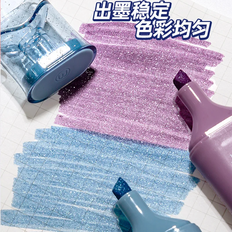 School Supplies Set Stationery Glittering Color Highlighter Student Marker 4 Color Highlighter Markers