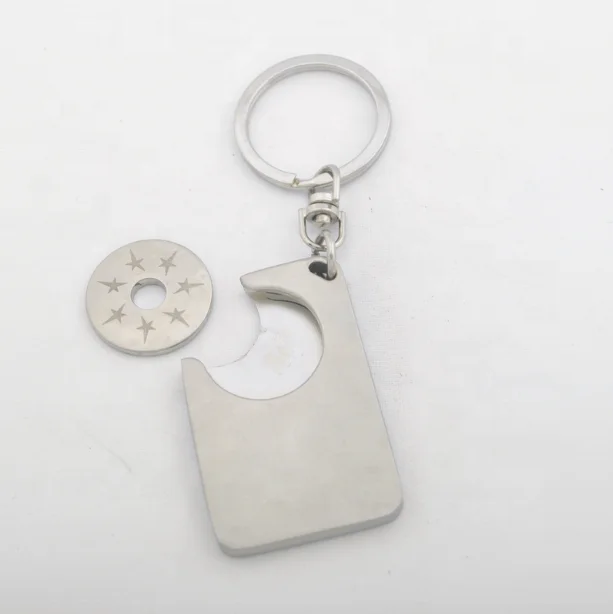 Wholesale Hot selling new design Blank Token Trolley Coin Metal Shopping Cart Token Coin