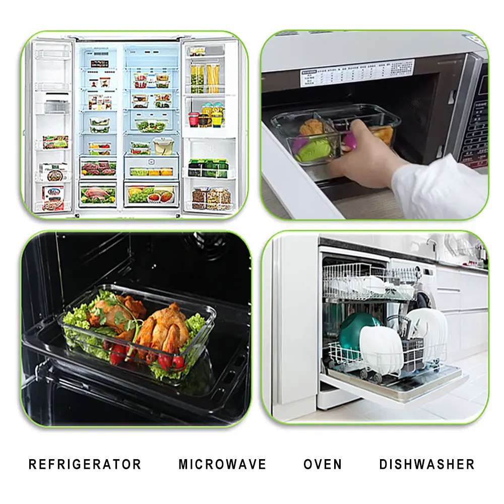 Easying carrying glass tritan food container kids rectangle food bento lunch box with locking lid