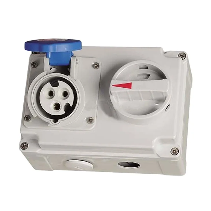 IP44 3P 4P 5P 16A CEE/IEC International Standard Socket with Switches and Mechanical Interlock 230V 400V CF7274 CF7275 CF7276