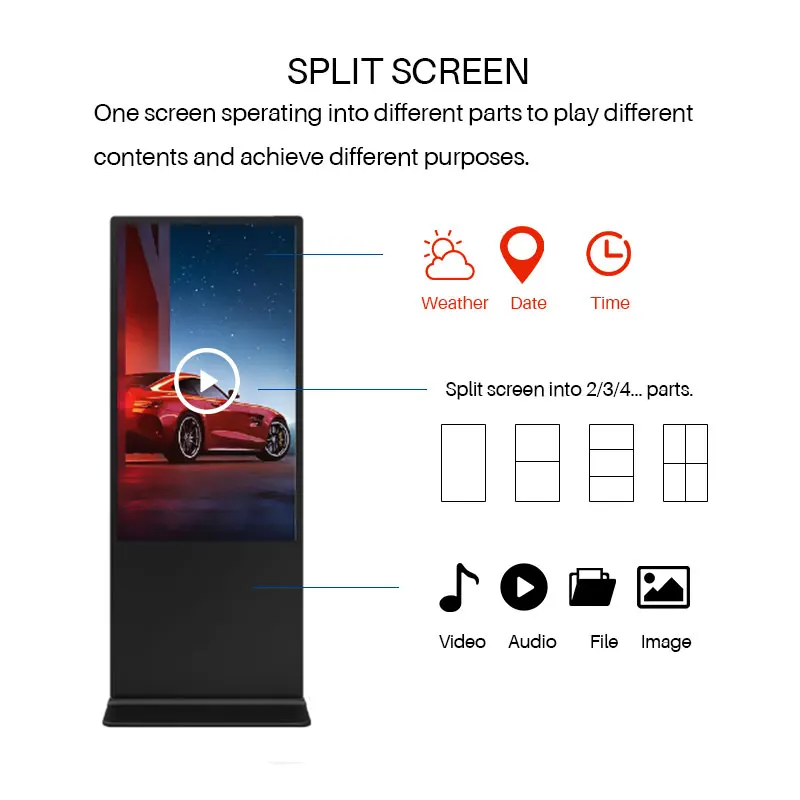 New Intelligent Promoting Solution Release Android Remote Control LCD Monitor With AI System Offline Display
