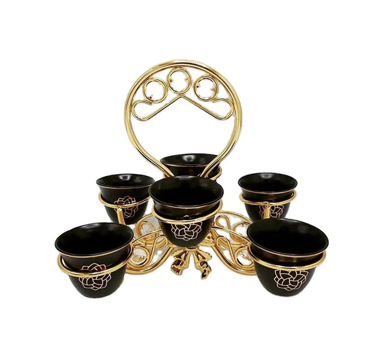 Turkish Tea Cup Rack Luxury Cup Holder Gold Style Metal Gift Arabic Europe Cups Holder