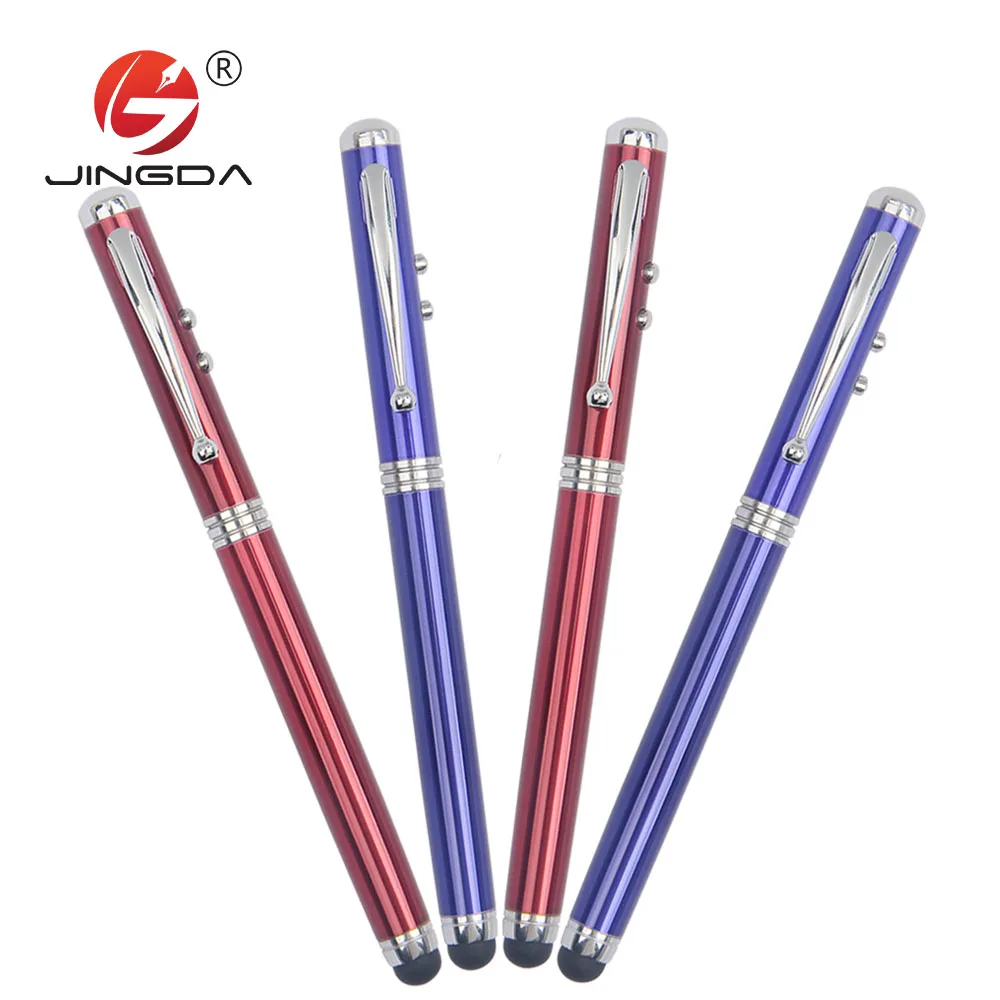 Акция, 4 в 1, многофункциональная шариковая ручка, светодиодный светильник, стилус, лазерная указка