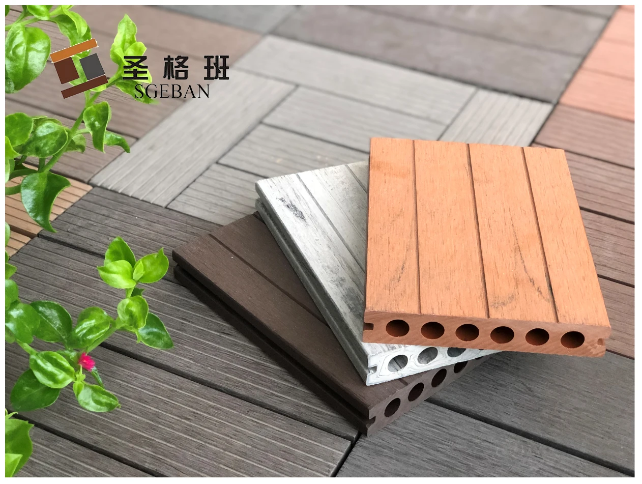 Outdoor terrace board WPC deck floor exterior composite decking for garden landscape 3D embossing wooden grain decking tiles