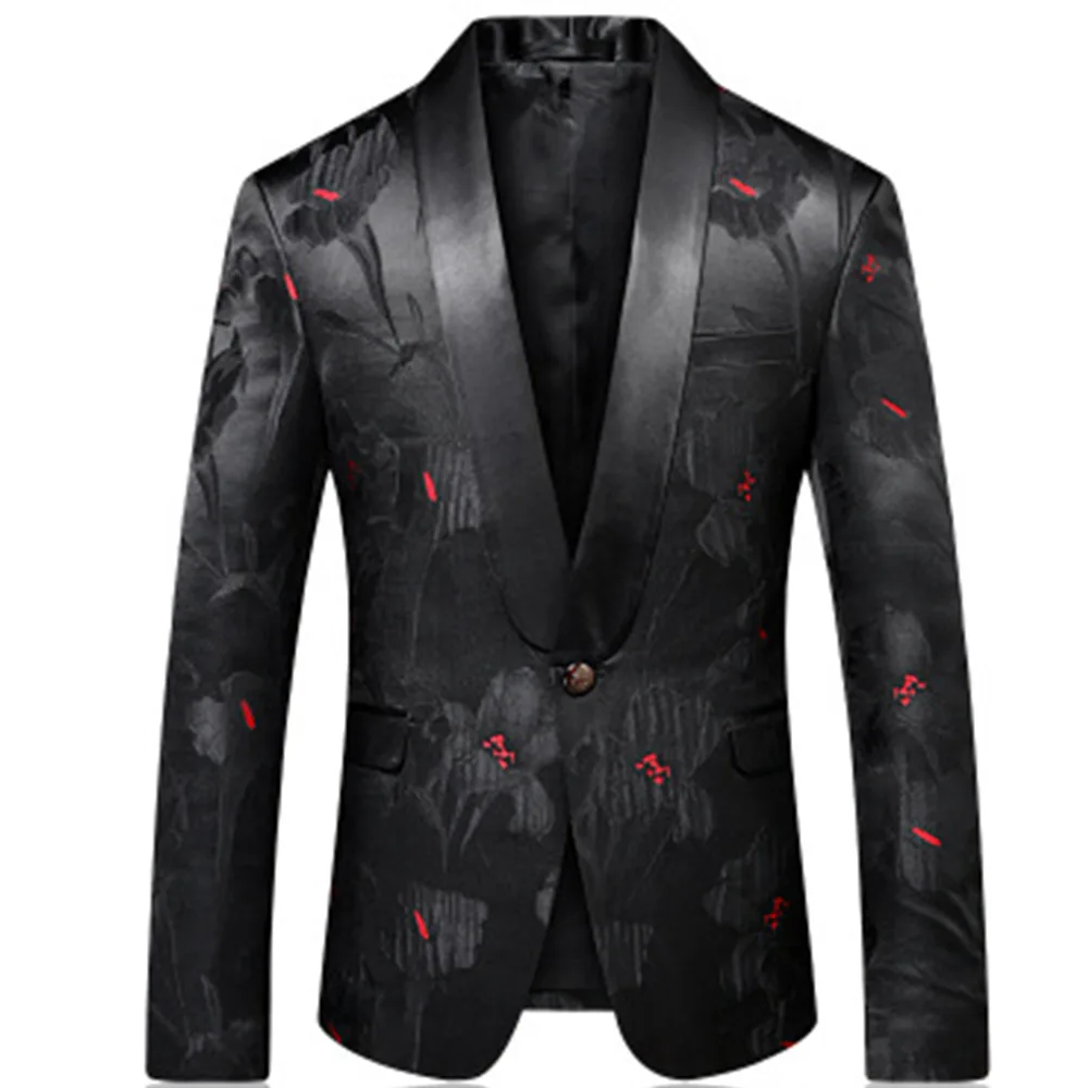 New Customized Luxury Pattern Casual Chinese Party Mens Formal Italian Suit