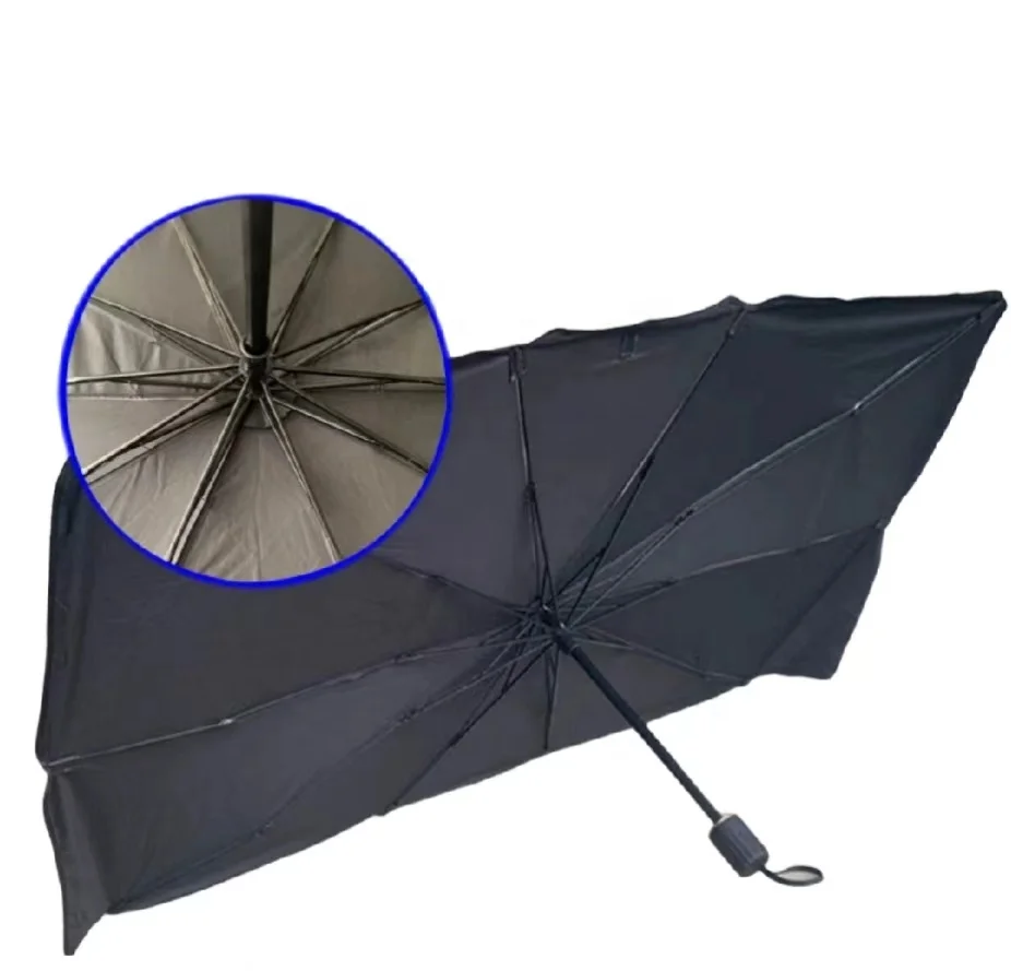 Car Umbrella  Foldable Leather Sheath Audi Car Umbrella Front Windshield Protector Foldable Titanium Cloth With Custom Logo