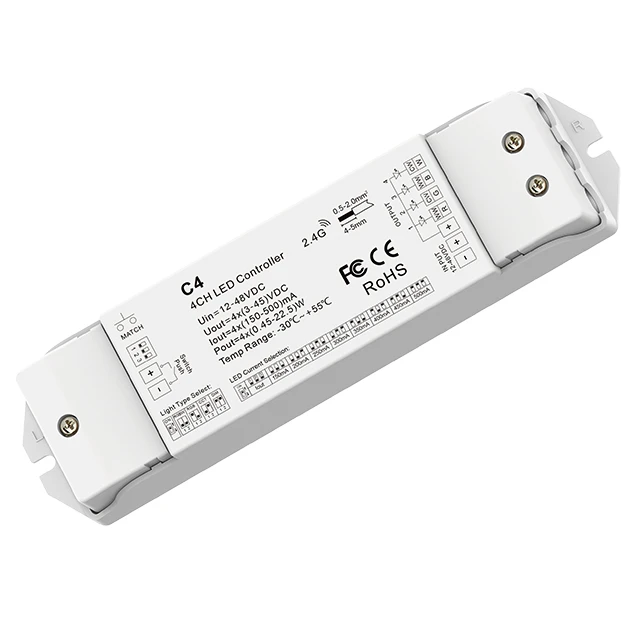 C4 4CH *(150-500 мА) 12-48VDC CC контроллер (Push Dim)