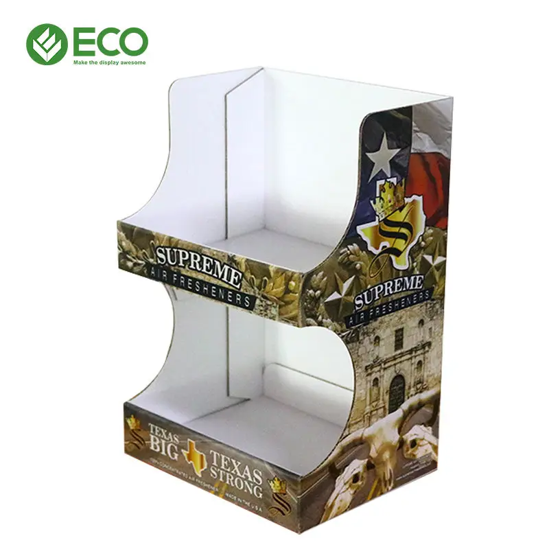 Supermarket Pos Two Tier Counter Table Top Display Stand Cardboard Box Display