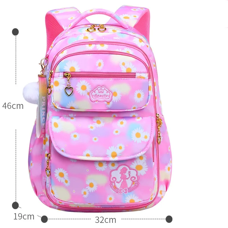 2024 Wholesale Schoolbag Primary School Students Gradient Girls 6-12 Years Old Backpack Burden Reduction Princess backpack