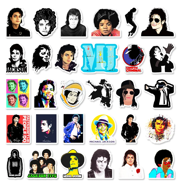 
51pcs/pack Star series stickers Michael Jackson DIY kit PVC waterproof stickers for luggage tablet smartphone bikes Graffiti 
