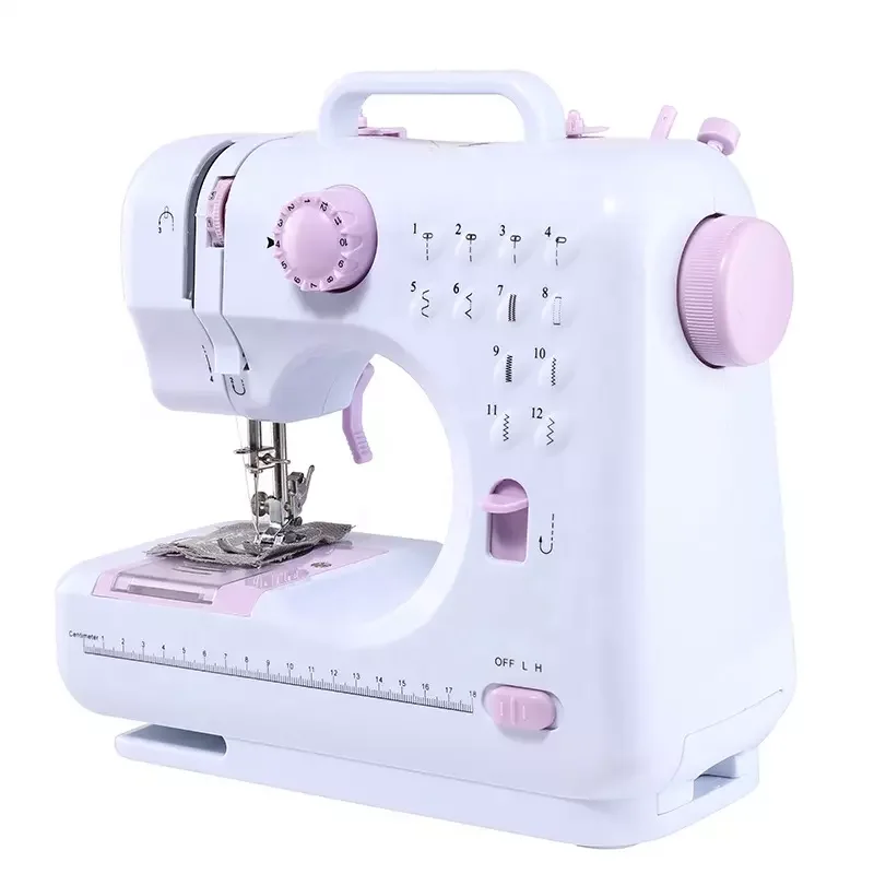 JA1-1 505 Factory Wholesale 12 Stitch Pattern Household sewing machines for cloths Max Purple White Party Light