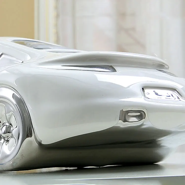 Creative design white car shape nordic luxury ceramic crafts table decoration for porch & office