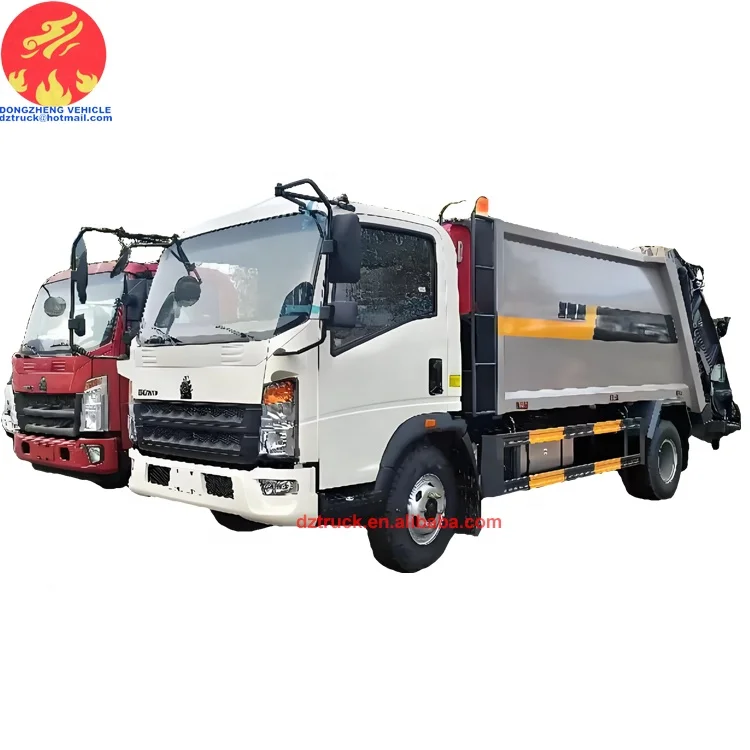 Sinotruck howo 4X2 LHD 8000liters compression garbage refuse collector truck for sale