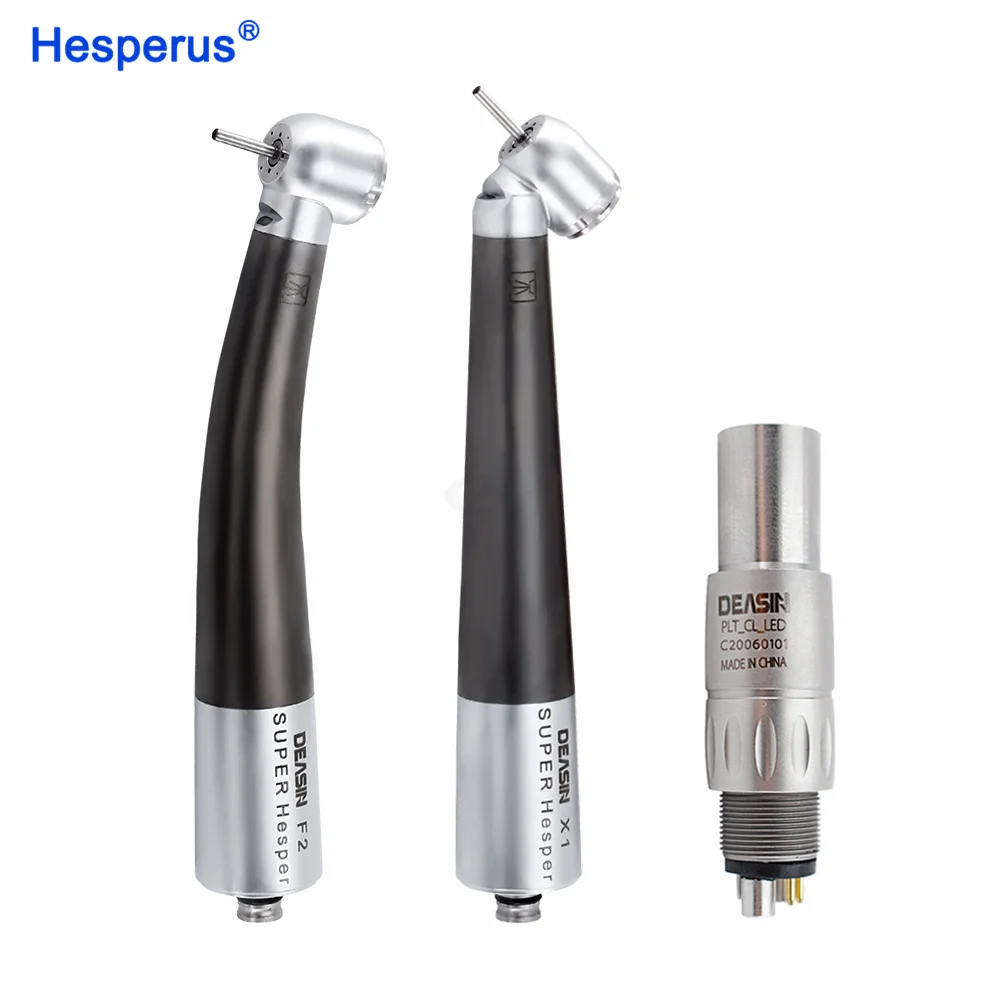 HESPERUS Titanium Dental Fiber optic High Speed Handpiece Air Turbine with Ceramic Bearing Torque push button head For N coupler