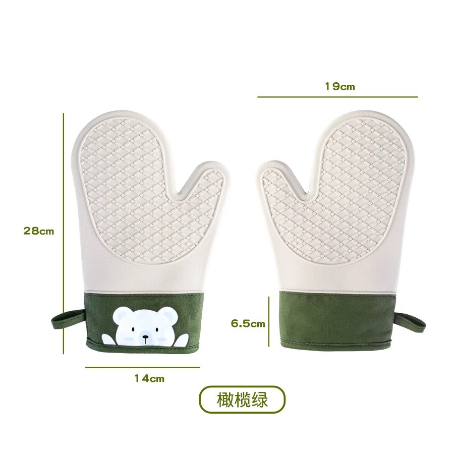 Custom Extreme Heat Resistant Silicone Kitchen Cooking Oven Glove Cotton Microwave Oven Mitt
