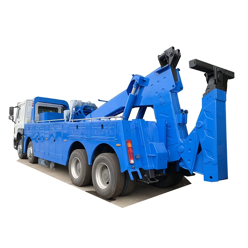 Heavy Duty HOWO 8X4  recovery towing wrecker truck with 25 tons lifting boom and winches for rescuing accident car