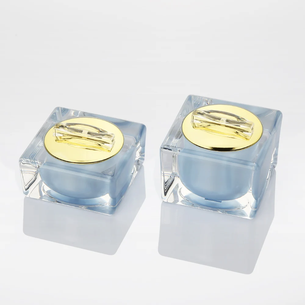 Luxury Square 30g 50g Acrylic Material Cosmetic Cream Jar Container Clear Crystal Plastic Jars in Stock