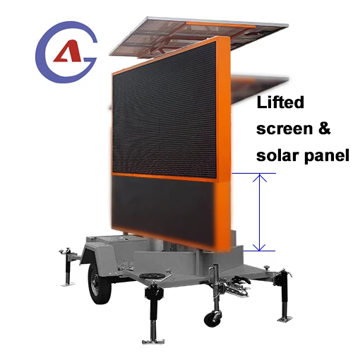 trailer truck mounted traffic arrow Full color LED VMS sign trailer