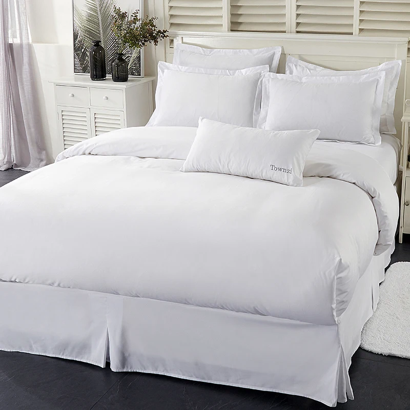 Wholesale Weave White Plain Bed Linen OEM Accepted 100% Cotton hotel bedding egyptian cotton high thread count