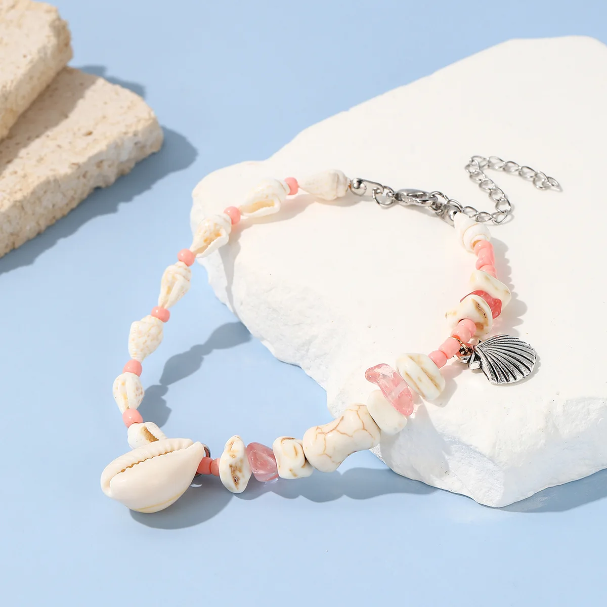 New summer beach shell bracelet Ceramic bone beaded beach bracelet women men
