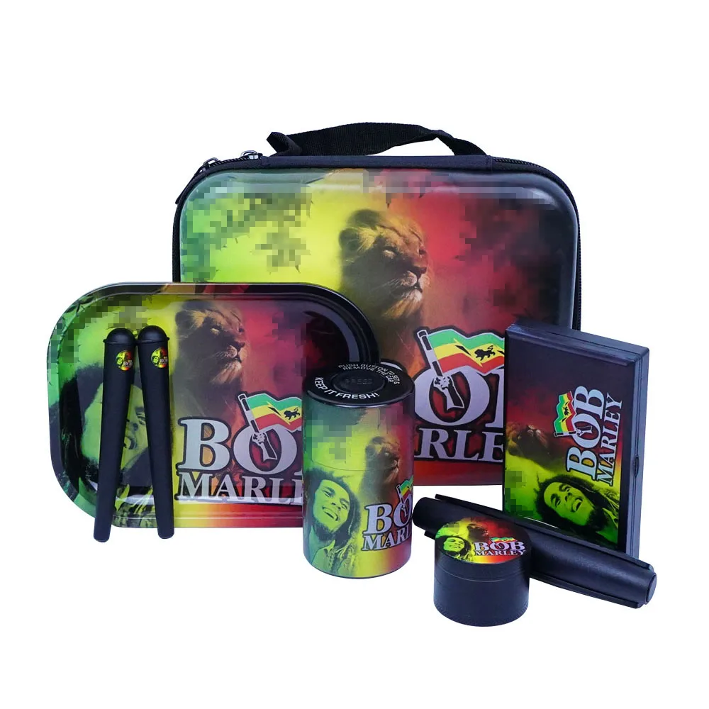 JUJI Smoking Kit Tobacco Bag With Stash Jar Cigarette Rolling Machine Rolling Tray Smoking Accessories Kit Wholesale