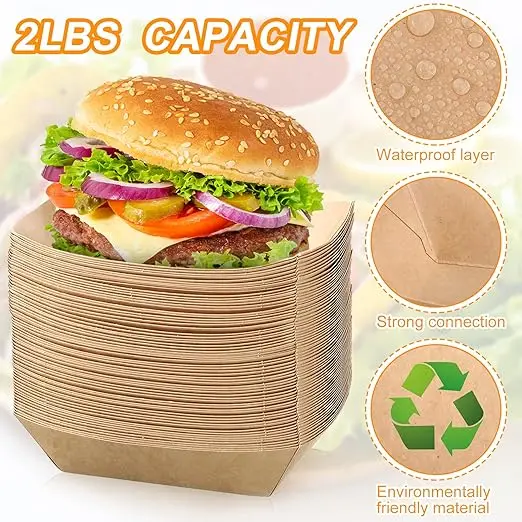 Disposable Food Tray Paper Food Container, Fast Food Carton
