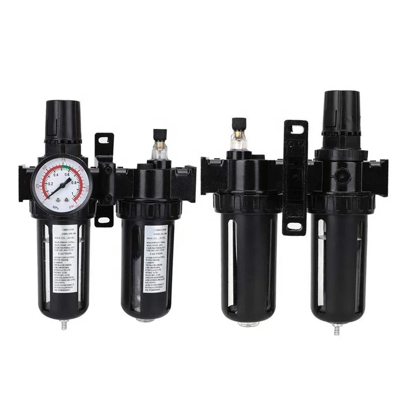Zhanye quality 5-60 degree aluminum alloy + plastic air compressor oil water separator pneumatic air filter pressure regulators