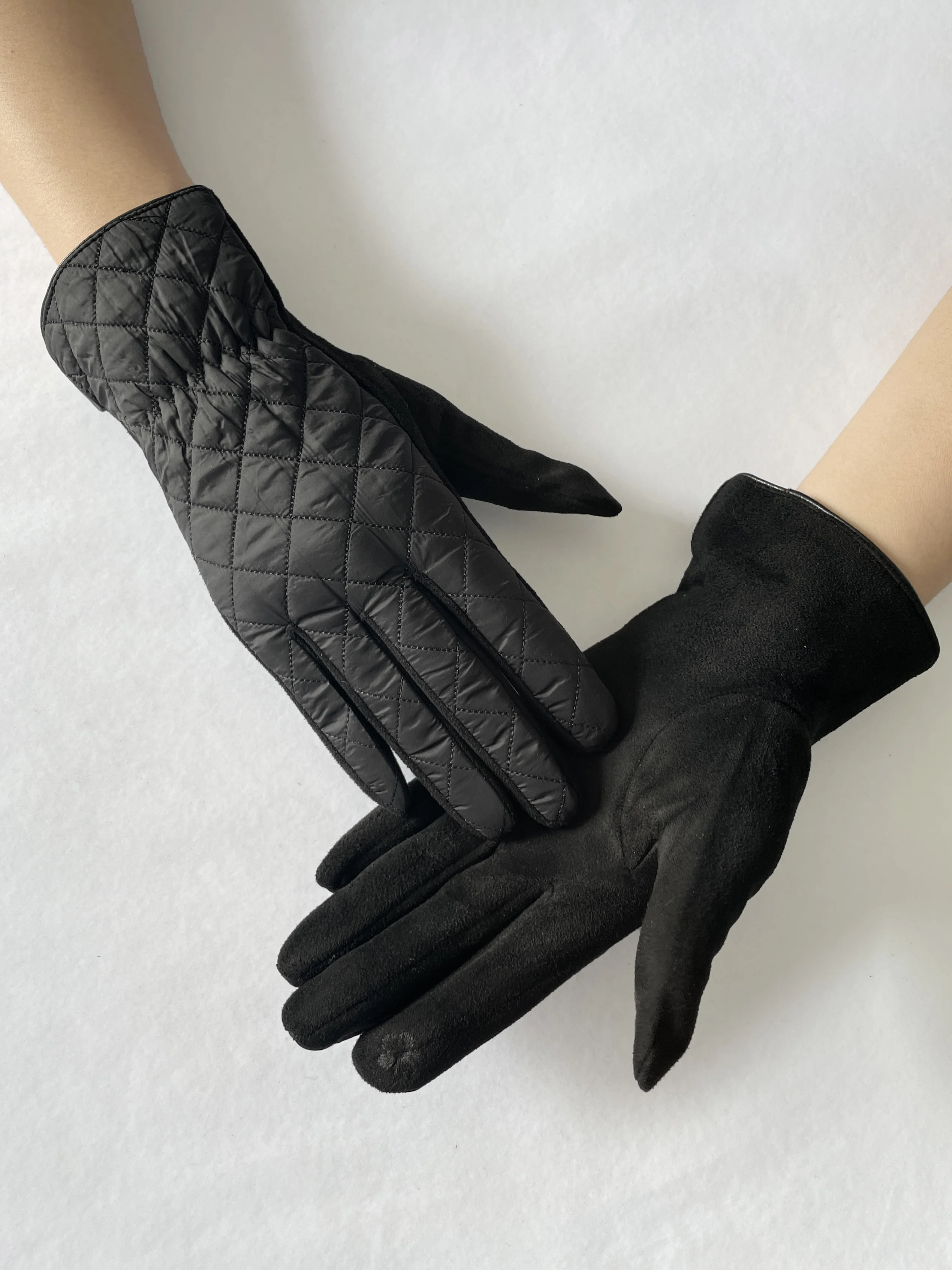 BSCI Manufacturer Custom Down Cloth Black Men Touch Screen Winter Thicken  Gloves