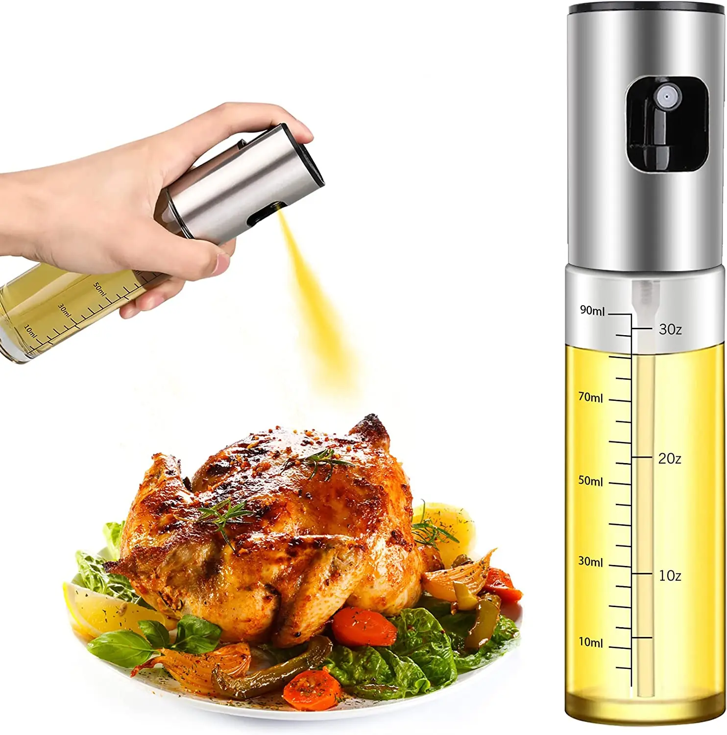 Oil Sprayer for Cooking, Salad Oil Spray Bottle Olive Oil Sprayer Mister for Kitchen
