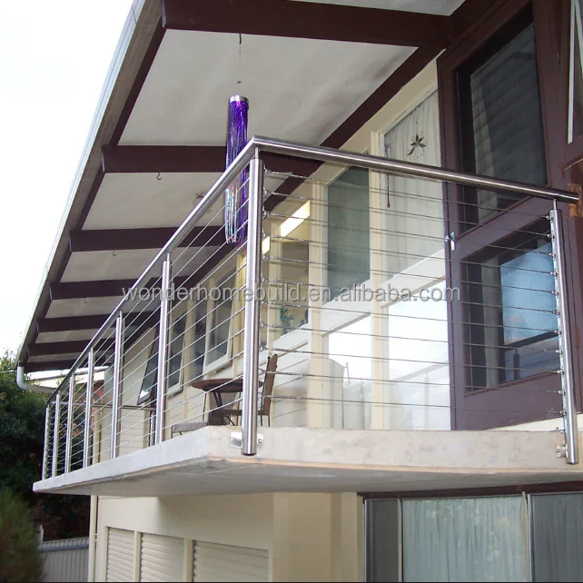 Metal post and wire balustrade balustrades handrails balcony