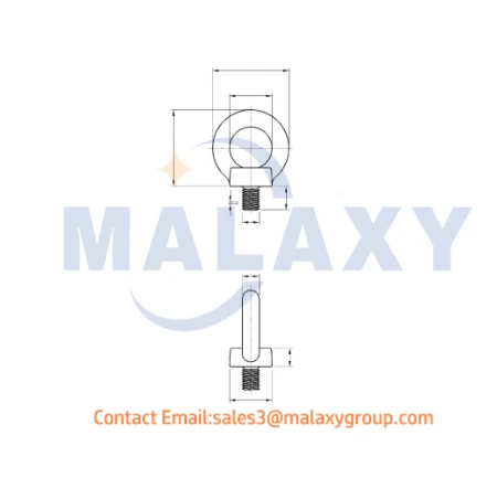 MALAXY Wholesale  3/8 1/4 m2 m6 m14 m20 m24 eye bolt din580 strong 4mm  Stainless Steel Plain Eye Bolt Shoulder Lifting Eye Bolt