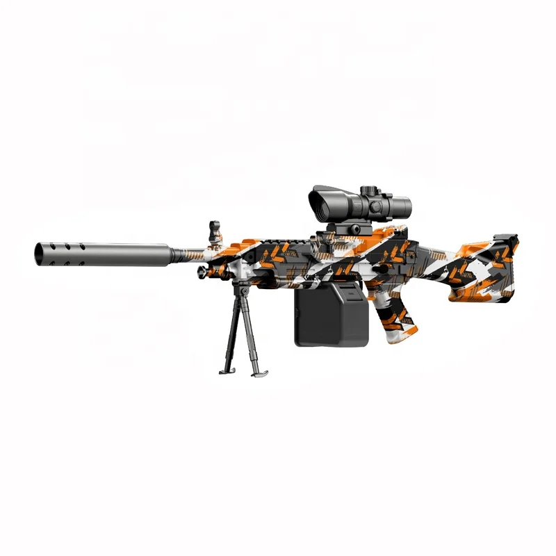 Color Paint Mini M249 Kids Automatic Splatter Gel Ball Blaster Splatter Toy Gun With Water Bomb Shooting Bullets